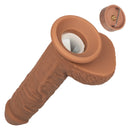 SQUIRTING FUCK STICK VIBRATING 6.5" DILDO BROWN