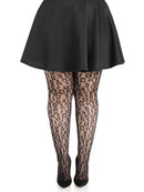 LEOPARD NET TIGHTS BLACK Q/S