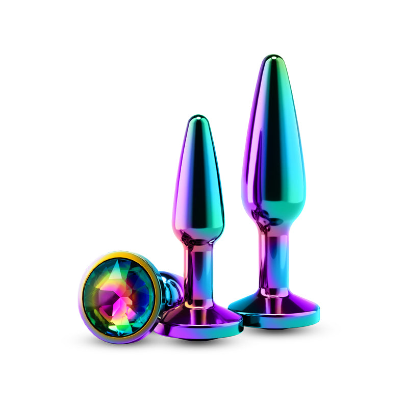 REAR ASSESTS TAPERED TRAINER KIT GUNMETAL RAINBOW PLUGS WITH RAINBOW GEM