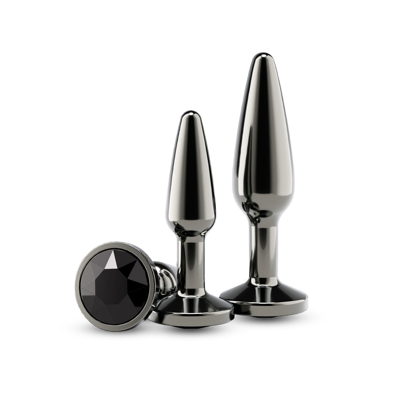 REAR ASSESTS TAPERED TRAINER KIT GUNMETAL BLACK PLUGS WITH BLACK GEM