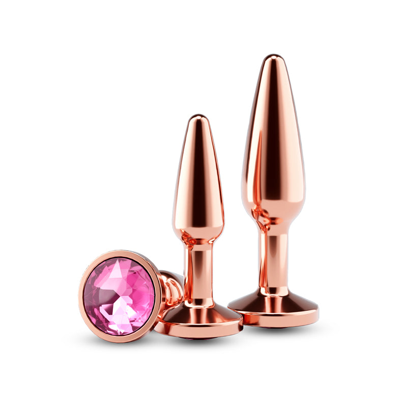 REAR ASSESTS TAPERED TRAINER KIT GUNMETAL ROSE GOLD PLUGS WITH PINK GEM