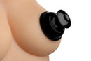 Master Series Extreme Plunger nipple suckers: black plunger-style suction cup with a mushroom handle, worn on a display form