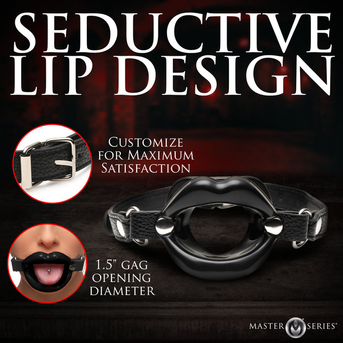 MASTER SERIES JUICY LIPS OPEN MOUTH GAG BLACK