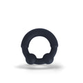 Maia Axel black silicone cock ring with two weighted metal balls