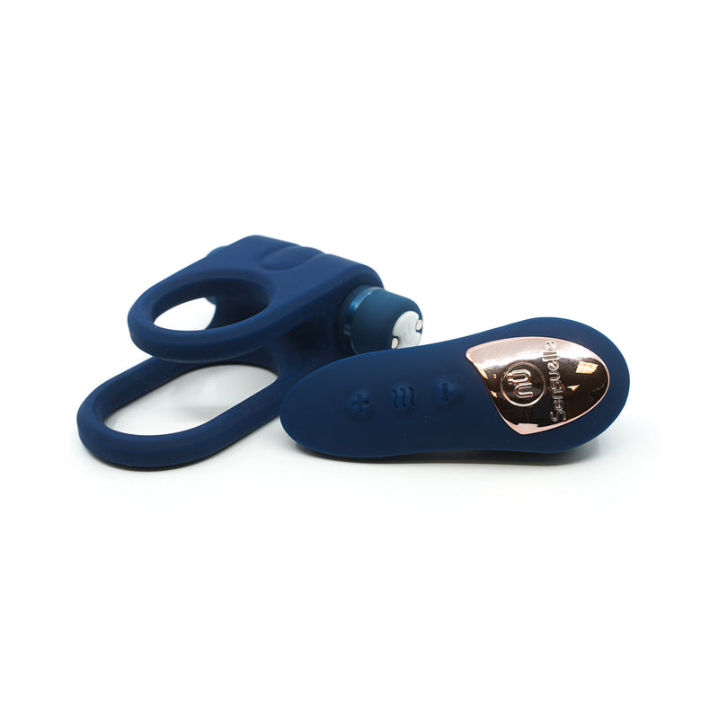 NU SENSUELLE VIBRATING RING BLUE WITH REMOTE