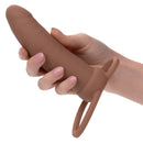 PERFORMANCE MAXX VIBRATING THICK DUAL PENETRATOR BROWN
