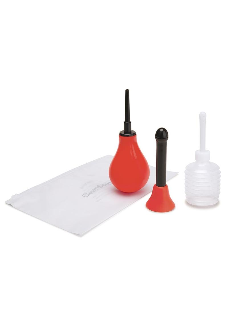 AQUA CLEAN ANAL DOUCHE SET WITH CLASSIC & FLARED BASE TIPS