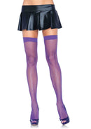 NYLON FISHNET THIGH HIGHS PURPLE O/S