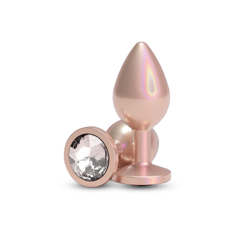 REAR ASSESTS CHAMPAGNE PLUG MEDIUM WITH CLEAR GEM