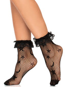 GALAXY NET LACE ANKLET SOCKS BLACK