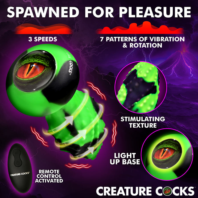 CREATURE COCKS EYE OF SPAWN VIBRATING & SQUIRMING BUTT PLUG