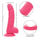 NEON STUDS 6" DILDO PINK