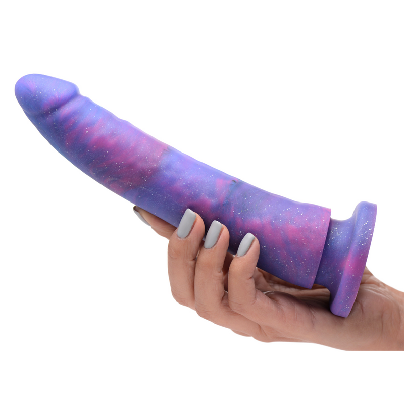 STRAP U MAGIC STICK 8" DILDO PURPLE GLITTER