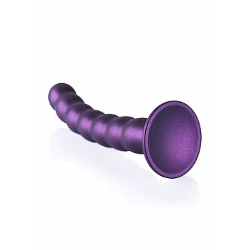 BEADED G SPOT 8" DILDO METALLIC PURPLE