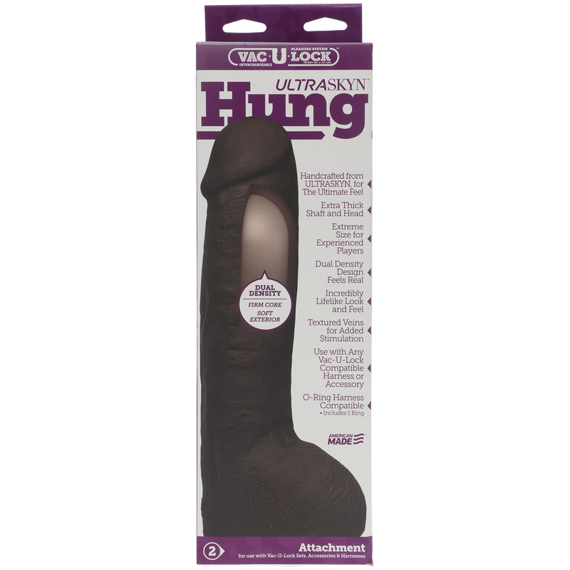 VAC-U-LOCK HUNG 12" DILDO CHOCOLATE