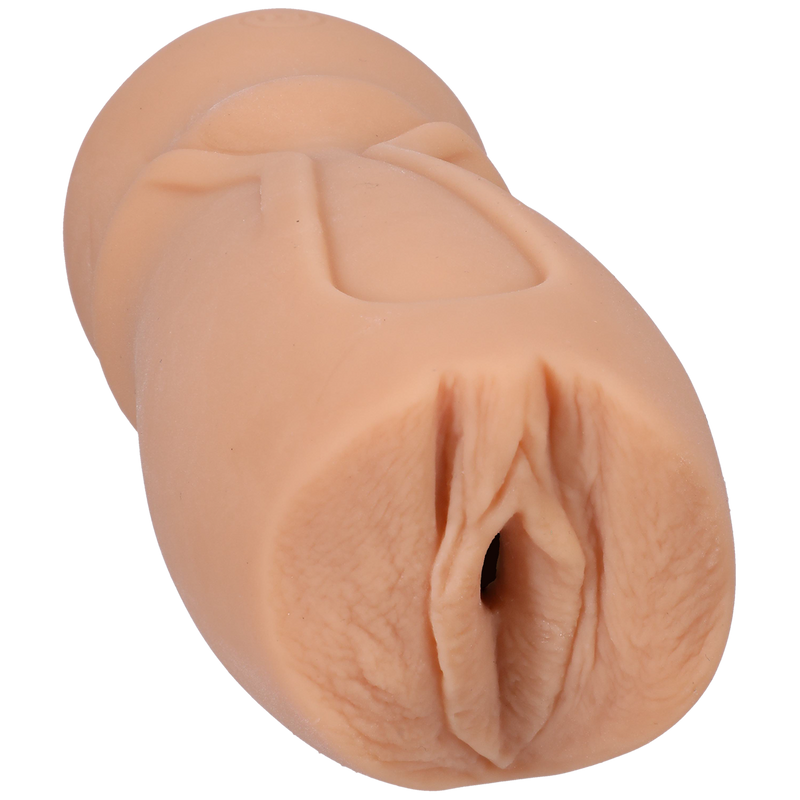Doc Johnson Signature Strokers Lexi Luna Pocket Pussy: Ultraskyn masturbator in a light skin tone with a realistic vulva