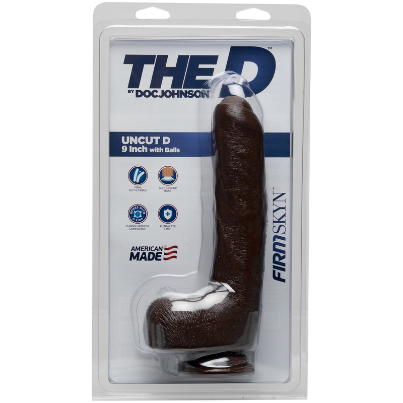 THE D UNCUT FIRMSKYN CHOCOLATE 9" DILDO