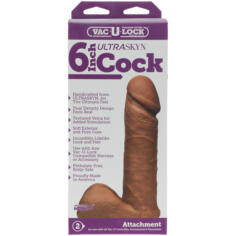 VAC-U-LOCK ULTRASKYN 6" DILDO CARAMEL