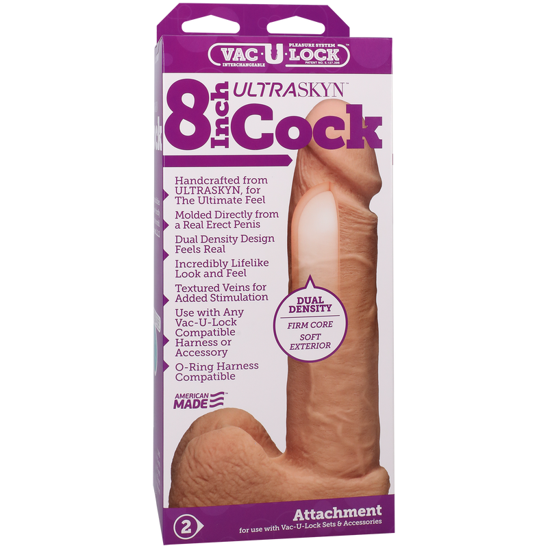 VAC-U-LOCK ULTRASKYN VANILLA 8" DILDO