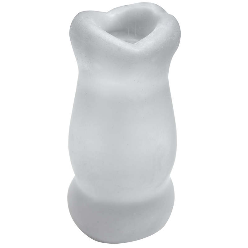 Doc Johnson Ultraskyn Super Sucker: clear frosted mouth-shaped masturbator with soft lips