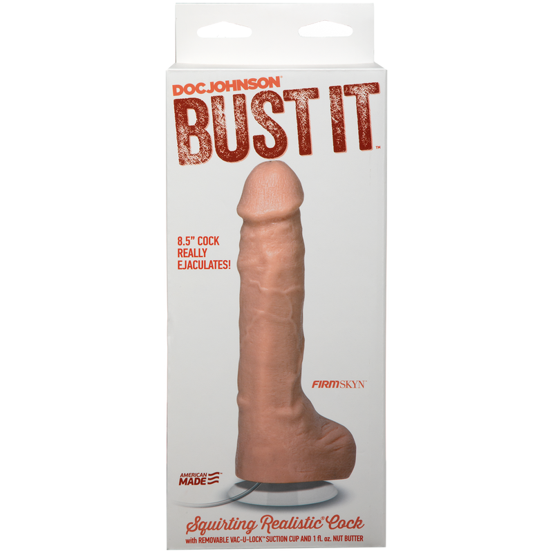 BUST IT! 8.5" DILDO SQUIRTING DILDO WHITE