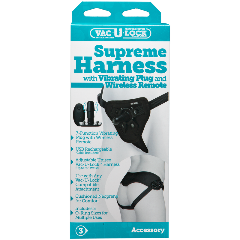 VAC-U-LOCK SUPREME HARNESS WITH VIBRATING PUG