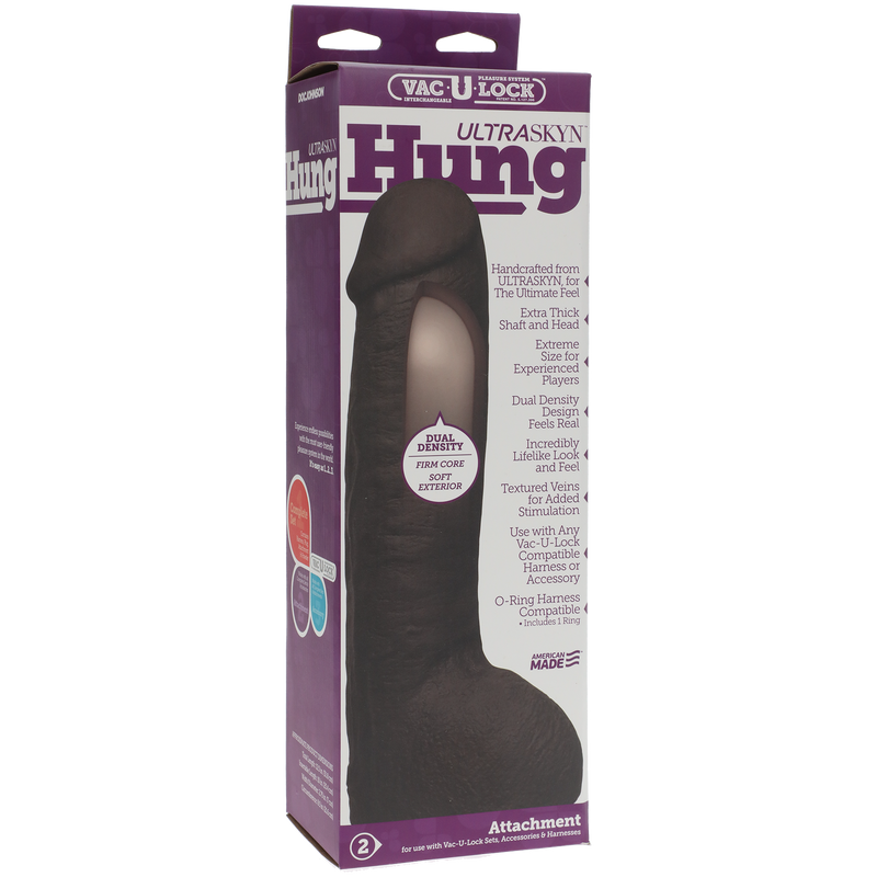 VAC-U-LOCK HUNG 12" DILDO CHOCOLATE