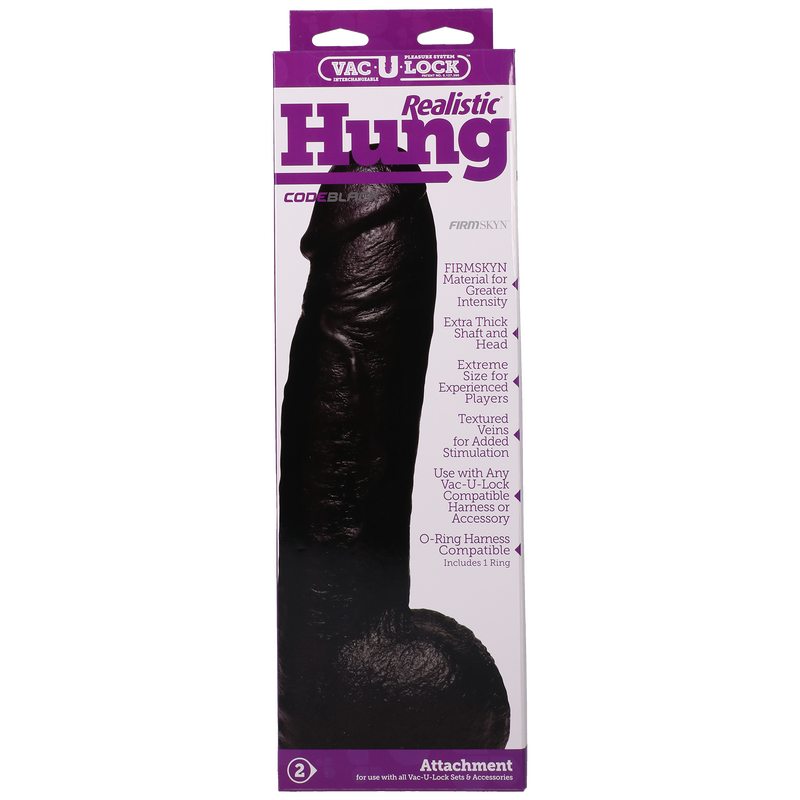 VAC-U-LOCK HUNG 12" DILDO BLACK