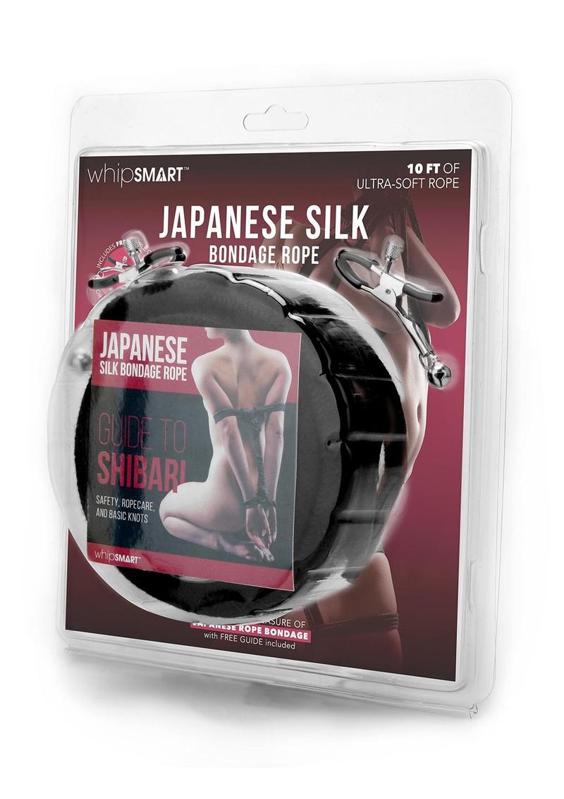 WHIP SMART SILK BONDAGE ROPE BLACK 10'