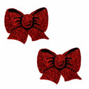 NEVA NUDE RED GLITTER BOW PASTIES