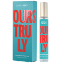 Simply Sexy Yours Truly Pheromone Perfume, 0.3 oz: spray bottle beside its teal and red box