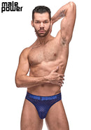 DIAMOND MESH THONG BLUE S/M