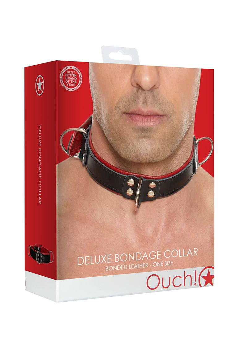 DELUXE BONDAGE COLLAR ONE SIZE RED