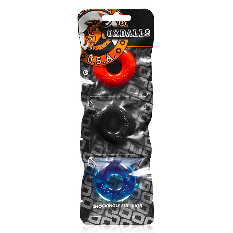 3 PACK COCK RINGS 1.75" MULTICOLOR