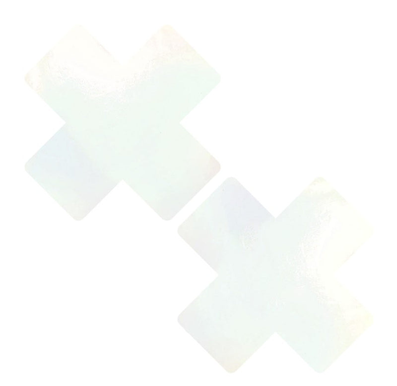 NEVA NUDE HOLOGRAPHIC WHITE X PASTIES