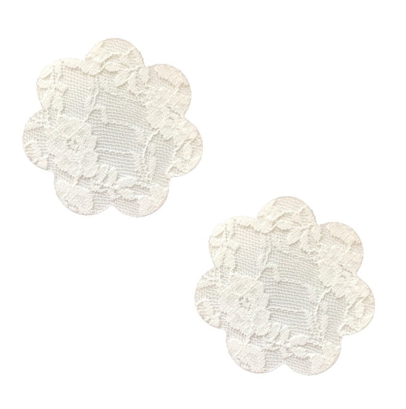 NEVA NUDE WHITE LACE PETAL FLOWER PASTIES