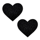 NEVA NUDE BLACK GLITTER HEART PASTIES