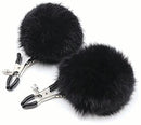 NIPPLE CLAMPS WITH PUFF BALLS BLACK