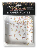 GLITTERATI PENIS PAPER PLATES 8CT
