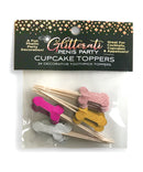 GLITTERATI PENIS PARTY CUPCAKE TOPPERS